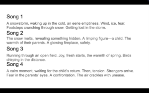 Description of the First 4 songs of the EP
